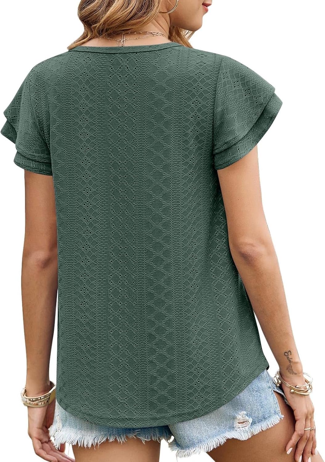 Womens Summer Lace-Short Sleeve Shirts for 2025