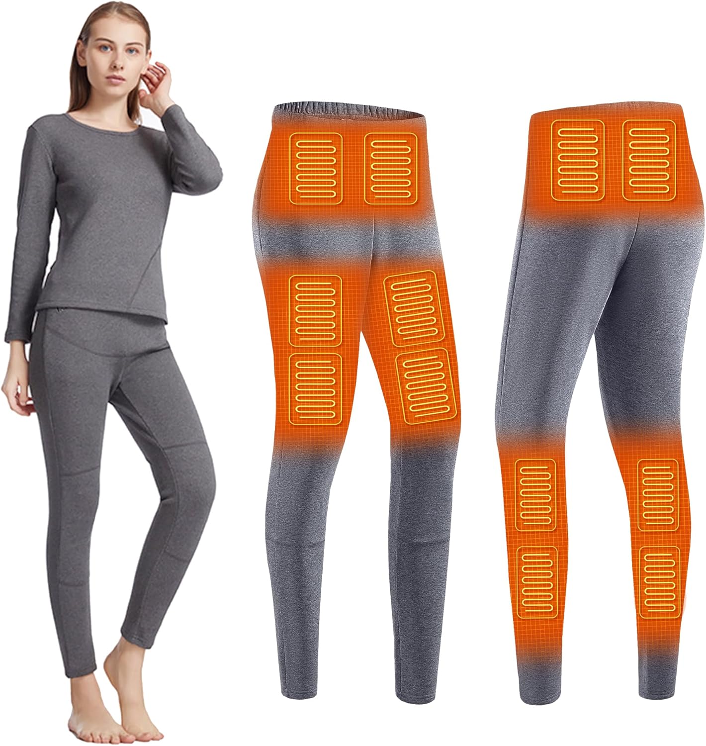 Electric Thermal Underwear with 12 Heating Zones