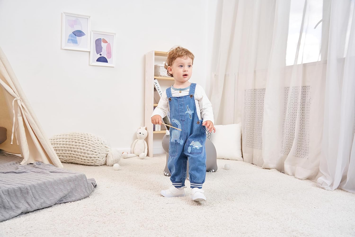 Star - Baby Boy Romper Overalls Set