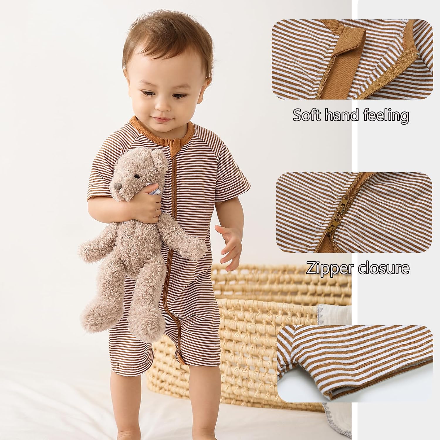 Feidoog 2PCS Baby Boys Girls Summer Romper Set