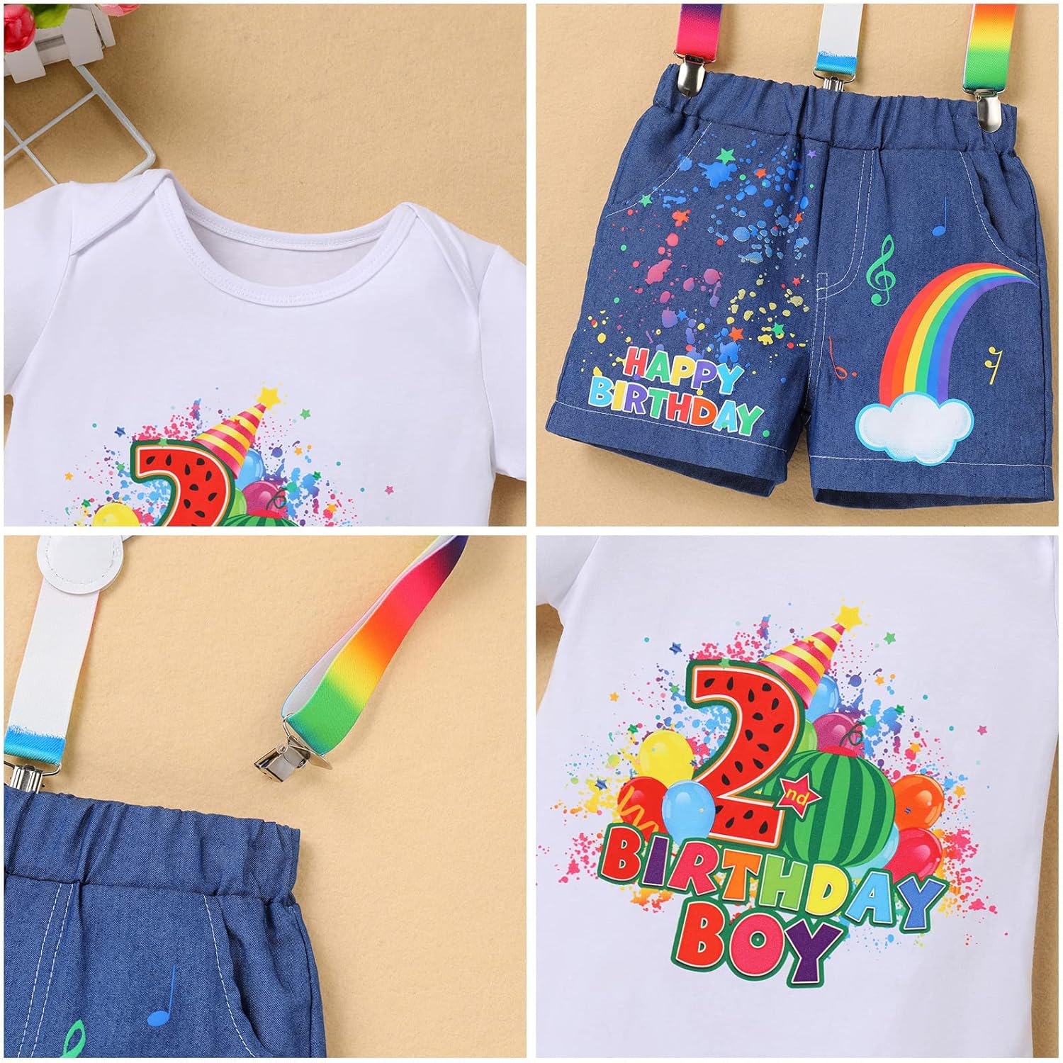 IBTOM CASTLE Watermelon 1st-5th Birthday Boy Party Outfit
