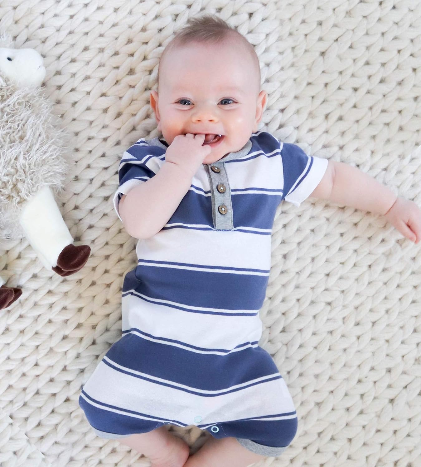 Burts Bees Baby 100 Organic Cotton Romper for Boys