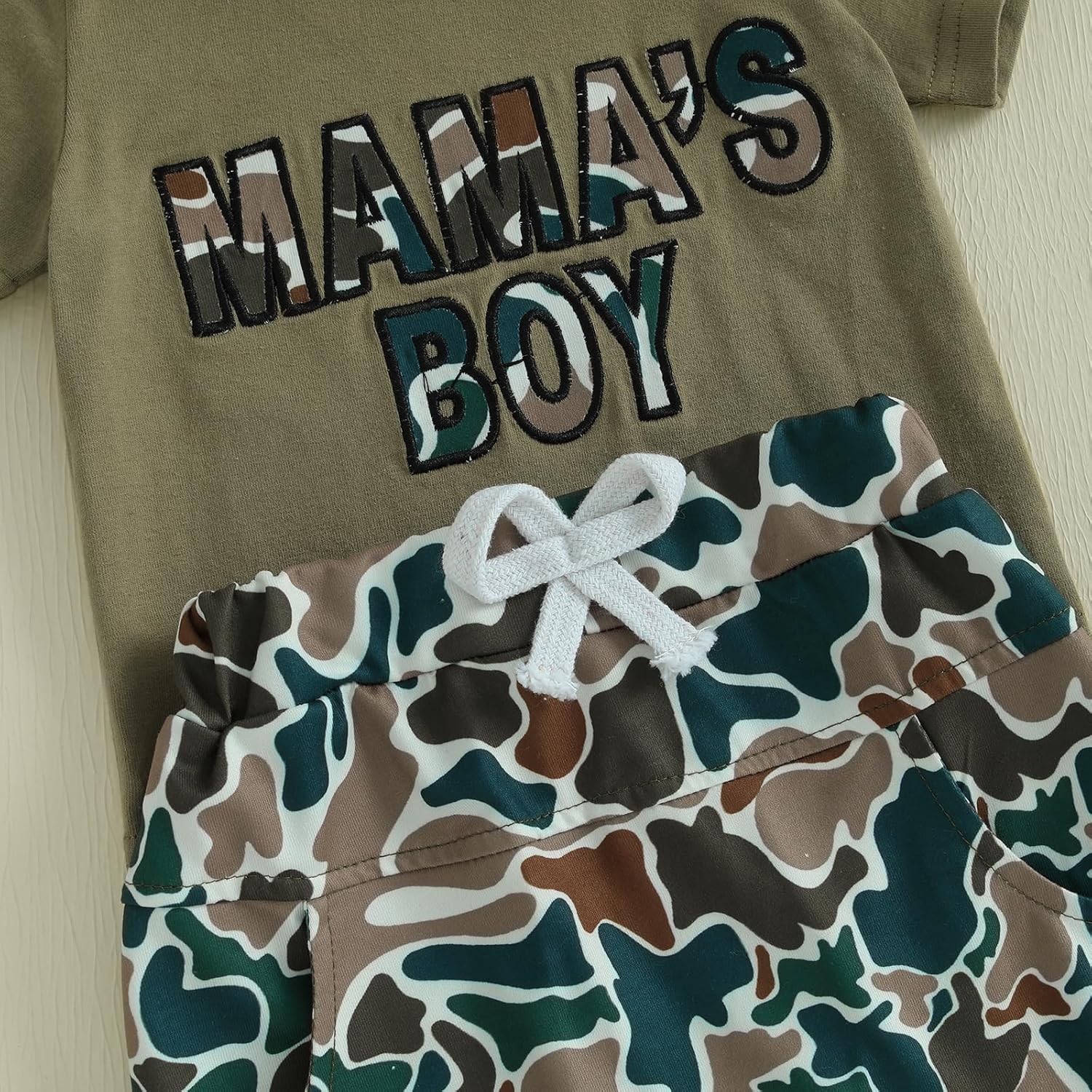 Toddler Camouflage T-Shirt Shorts Set for Boys