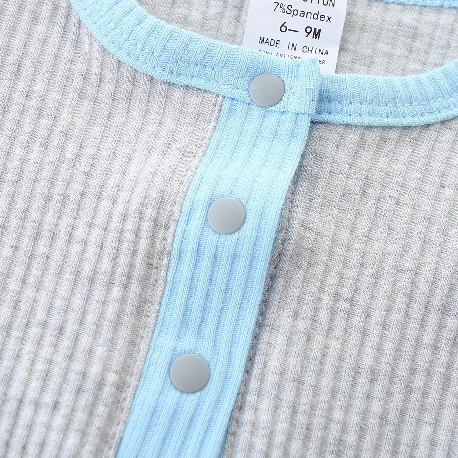 JingleBaBa Unisex Cute Romper Ribbed Short Sleeve Bodysuit Child
