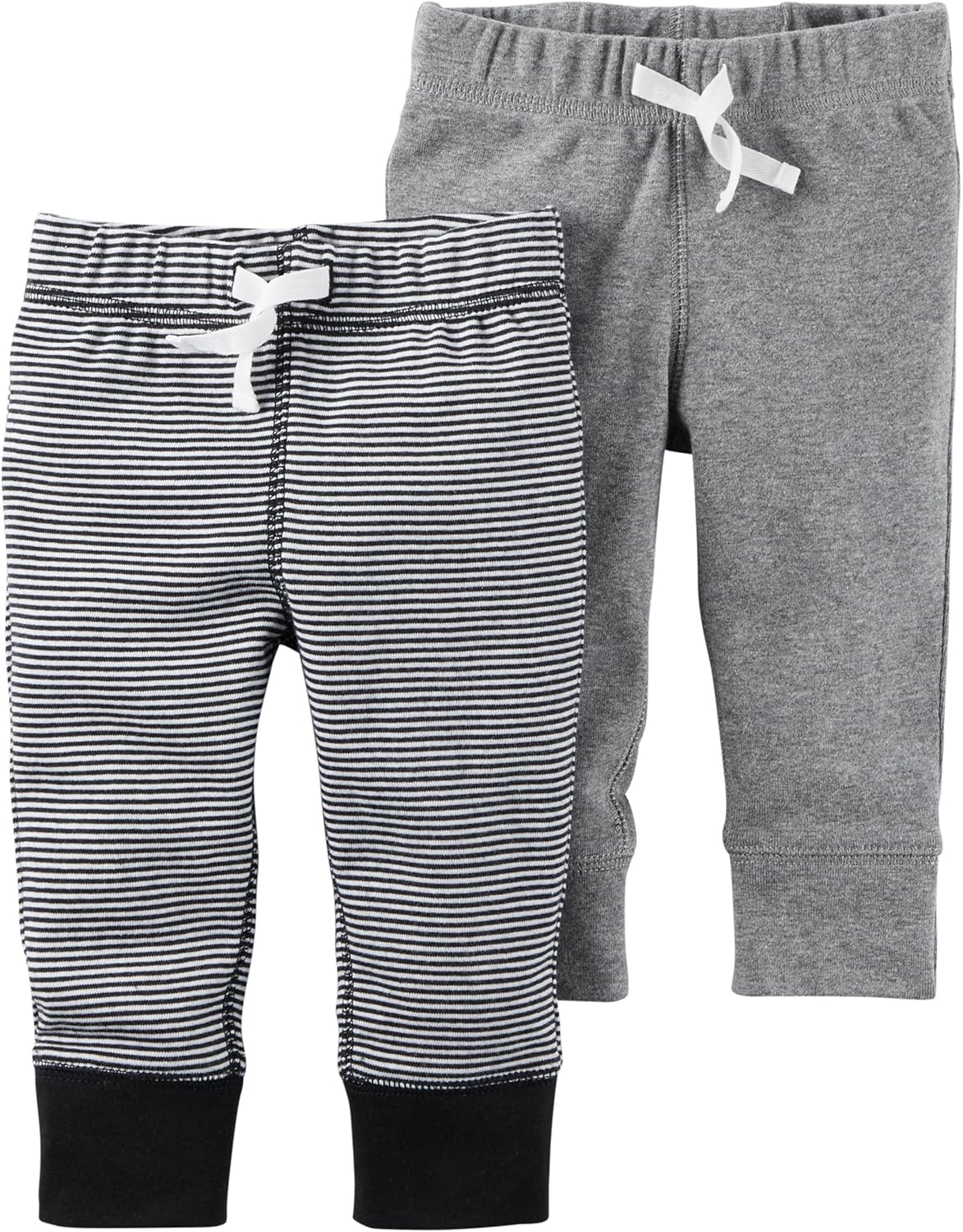 Carters Baby Boys 2-Pack Striped Pants 6 Months Gray